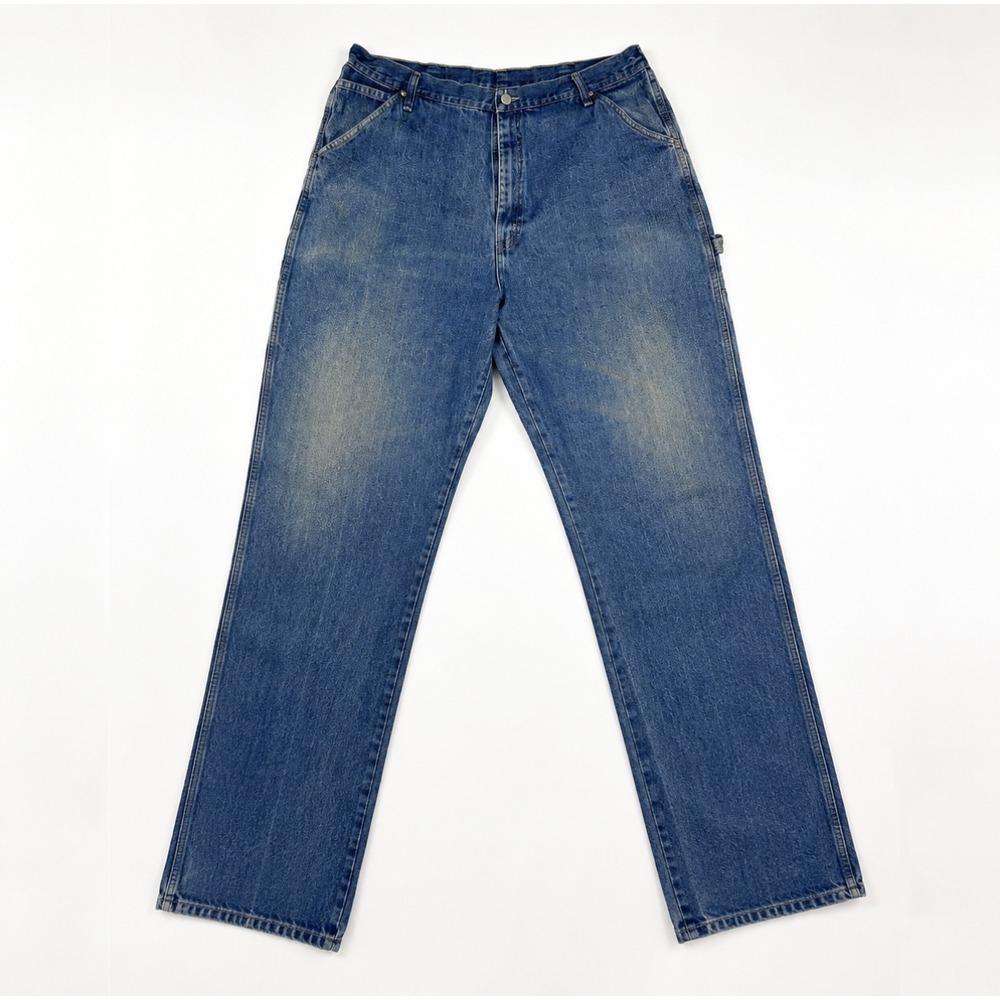 Vtg Wrangler Carpenter Jeans 40x32 Relaxed Fit Workwear Utility Blue Denim USA